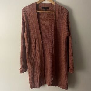 Forever 21 Brown Cable Knit Cardigan Sz Small